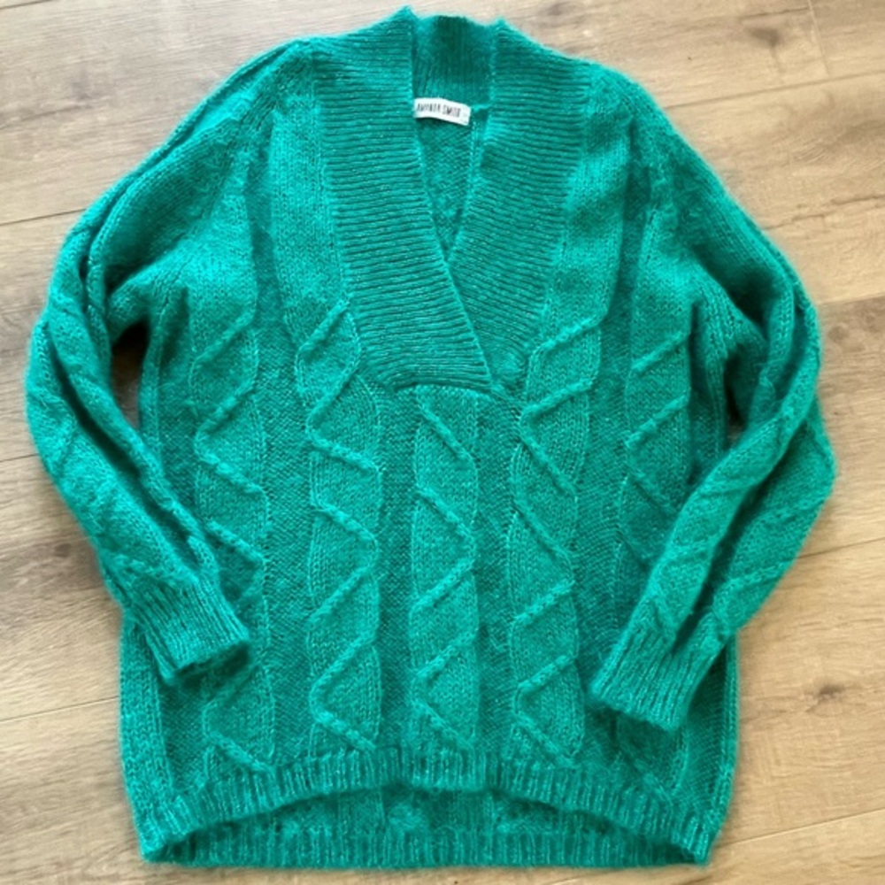 Vintage Amanda Smith Mohair Blend M Kelly Green Sweater Baggy Oversized Chunky‎